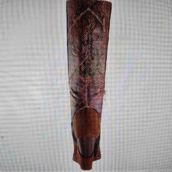 Jessica Simpson Snake Patchwork Henlee Tall Wedge Boots. Size 5. NWOT - Picture 3 of 12